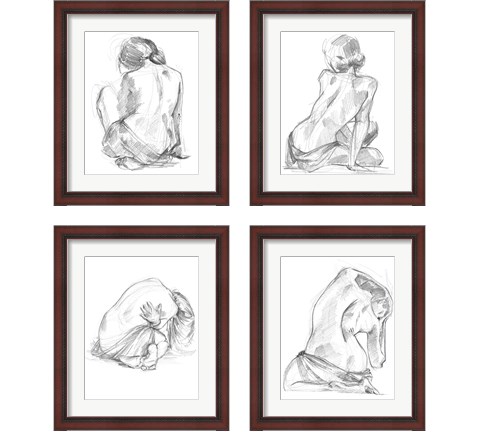 Sitting Pose 4 Piece Framed Art Print Set by Jennifer Parker