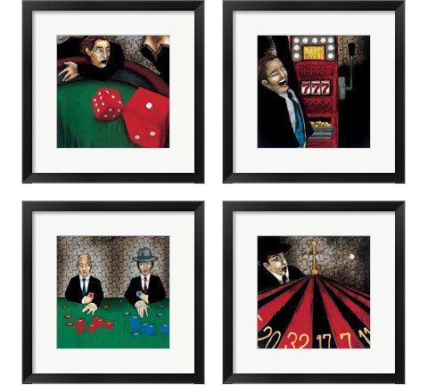 Table Games 4 Piece Framed Art Print Set by KC Haxton