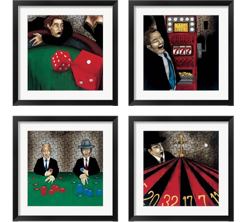 Table Games 4 Piece Framed Art Print Set by KC Haxton
