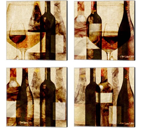 Smokey Wine 4 Piece Canvas Print Set by Alonzo Saunders