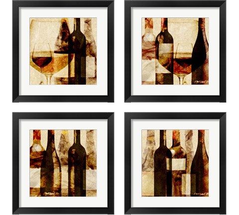 Smokey Wine 4 Piece Framed Art Print Set by Alonzo Saunders