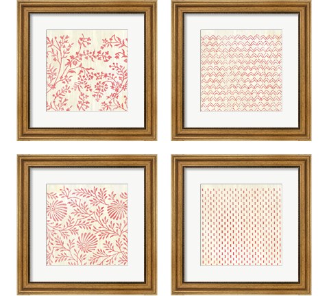 Weathered Patterns in Red 4 Piece Framed Art Print Set by June Erica Vess