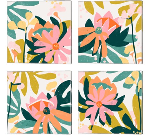 Cut Paper Garden 4 Piece Canvas Print Set by June Erica Vess