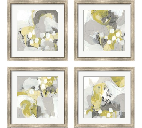 Citron Mist 4 Piece Framed Art Print Set by June Erica Vess
