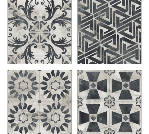 Neutral Tile Collection 4 Piece Art Print Set by June Erica Vess