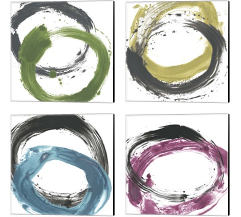 Circular Reaction 4 Piece Canvas Print Set by June Erica Vess