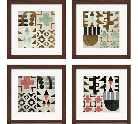 Geo Tile 4 Piece Framed Art Print Set by Chariklia Zarris