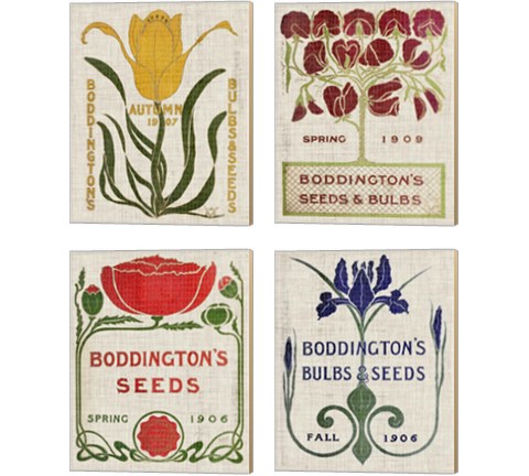 Flower Seed Packs 4 Piece Canvas Print Set by Vision Studio