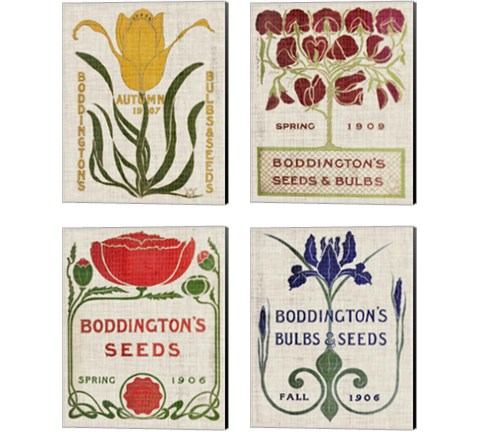 Flower Seed Packs 4 Piece Canvas Print Set by Vision Studio