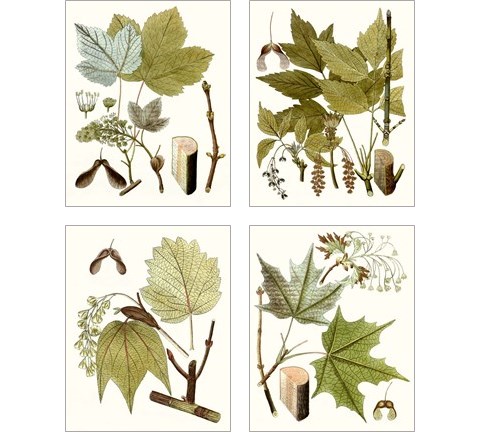 Maple Leaves 4 Piece Art Print Set