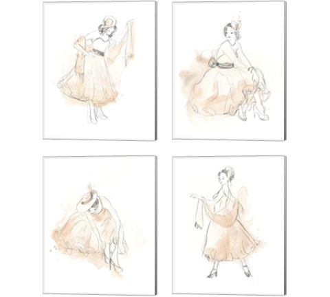 Blush & Grey Fashion 4 Piece Canvas Print Set by June Erica Vess