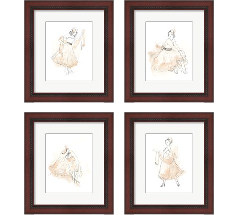 Blush & Grey Fashion 4 Piece Framed Art Print Set by June Erica Vess
