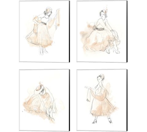 Blush & Grey Fashion 4 Piece Canvas Print Set by June Erica Vess