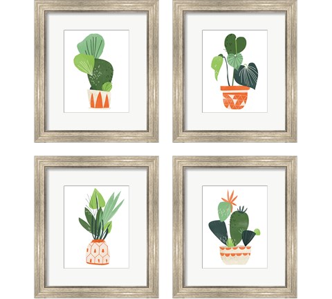 Happy Plants 4 Piece Framed Art Print Set by June Erica Vess