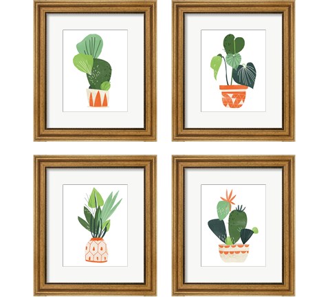 Happy Plants 4 Piece Framed Art Print Set by June Erica Vess