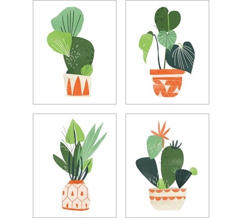 Happy Plants 4 Piece Art Print Set by June Erica Vess