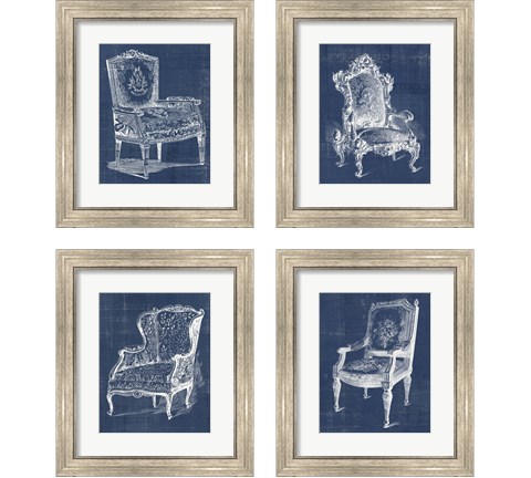 Antique Chair Blueprint 4 Piece Framed Art Print Set by Vision Studio