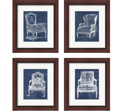 Antique Chair Blueprint 4 Piece Framed Art Print Set by Vision Studio