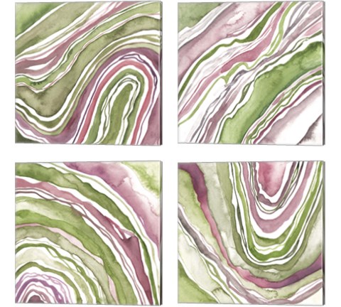 Up Close Agate 4 Piece Canvas Print Set by Melissa Wang
