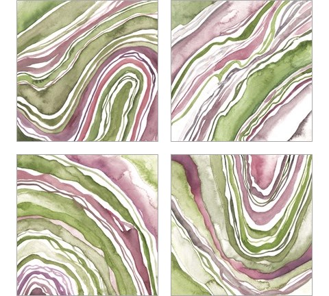 Up Close Agate 4 Piece Art Print Set by Melissa Wang