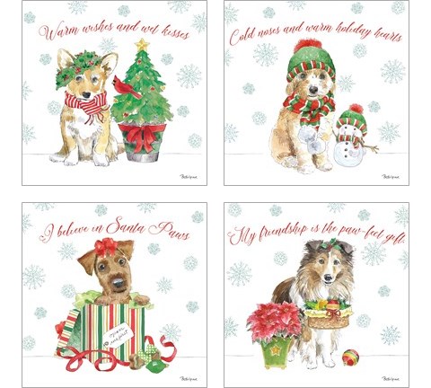 Holiday Paws 4 Piece Art Print Set by Beth Grove