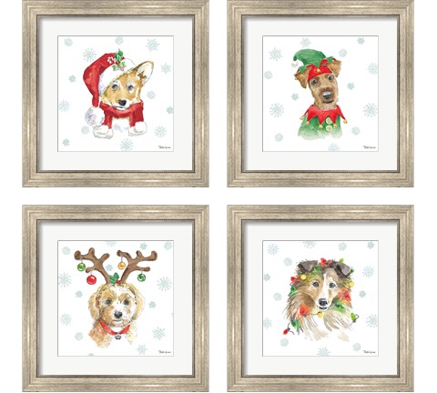 Holiday Paws 4 Piece Framed Art Print Set by Beth Grove