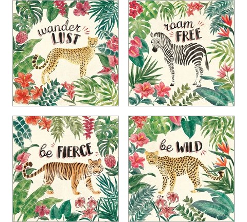 Jungle Vibes 4 Piece Art Print Set by Janelle Penner
