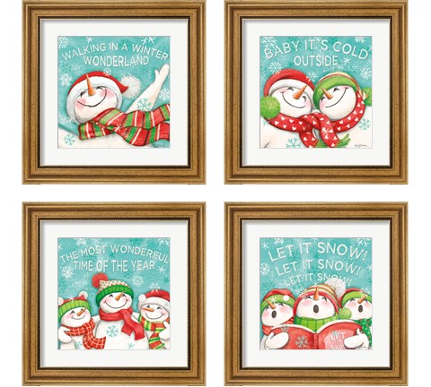 Let it Snow Eyes Open 4 Piece Framed Art Print Set by Mary Urban