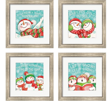 Let it Snow Eyes Open 4 Piece Framed Art Print Set by Mary Urban