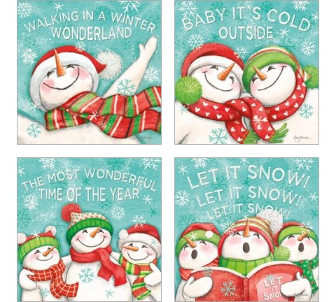 Let it Snow Eyes Open 4 Piece Art Print Set by Mary Urban