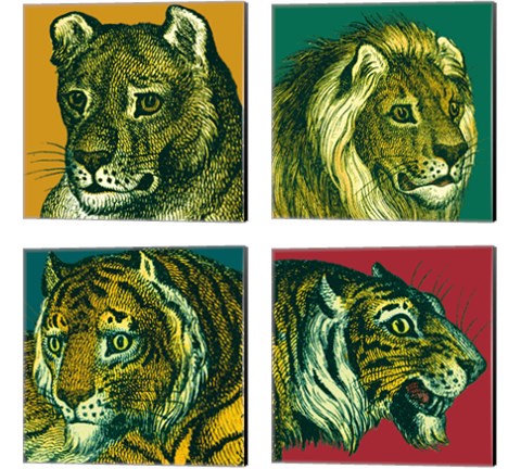 Jungle Flair 4 Piece Canvas Print Set by Wild Apple Portfolio