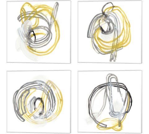 String Orbit 4 Piece Canvas Print Set by June Erica Vess
