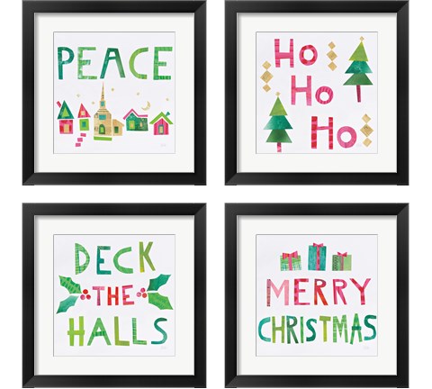 Christmas Collage 4 Piece Framed Art Print Set by Melissa Averinos