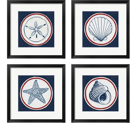 Summer Shells Nautical 4 Piece Framed Art Print Set by Kathrine Lovell