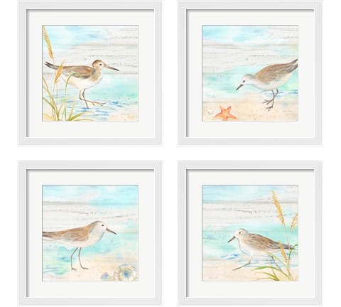 Sandpiper Beach 4 Piece Framed Art Print Set by Cynthia Coulter