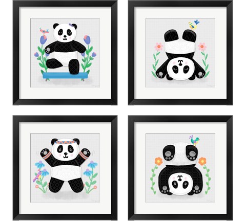 Tumbling Pandas 4 Piece Framed Art Print Set by Noonday Design