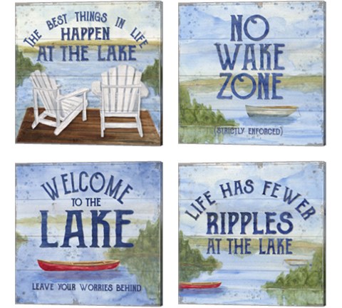 Lake Living Panel 4 Piece Canvas Print Set by Tara Reed