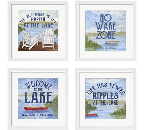 Lake Living Panel 4 Piece Framed Art Print Set by Tara Reed