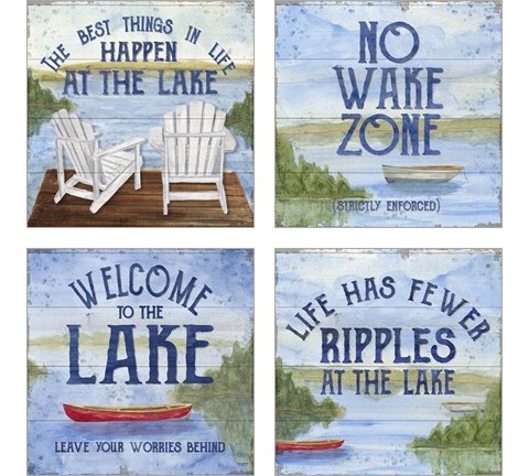 Lake Living Panel 4 Piece Art Print Set by Tara Reed