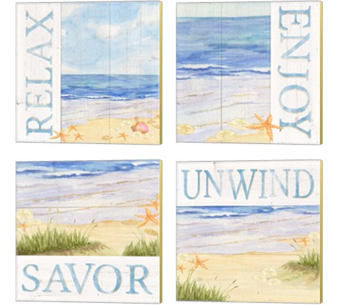 Savor the Sea 4 Piece Canvas Print Set by Tara Reed