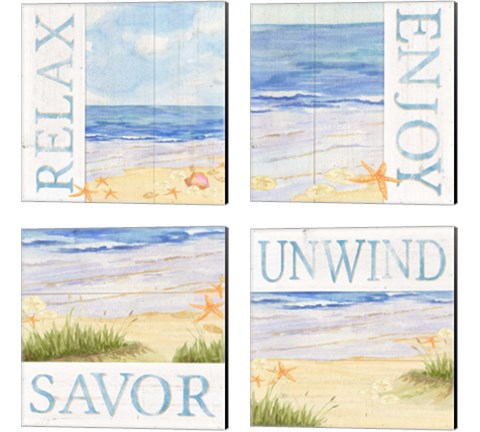Savor the Sea 4 Piece Canvas Print Set by Tara Reed