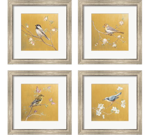 Bird on Gold 4 Piece Framed Art Print Set by Danhui Nai