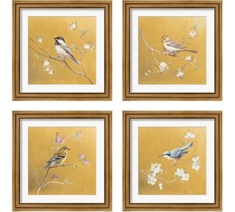 Bird on Gold 4 Piece Framed Art Print Set by Danhui Nai