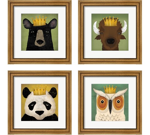 Animal with Crown 4 Piece Framed Art Print Set by Ryan Fowler