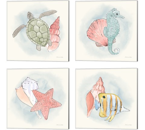 Sea Life 4 Piece Canvas Print Set by Sara Zieve Miller
