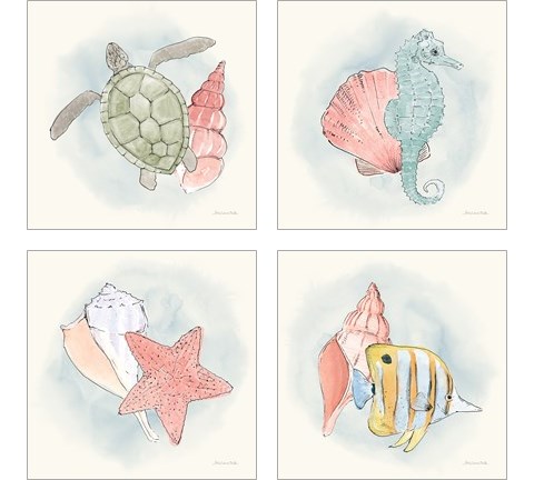 Sea Life 4 Piece Art Print Set by Sara Zieve Miller