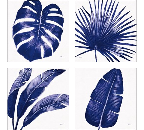 Welcome to Paradise Indigo 4 Piece Art Print Set by Janelle Penner