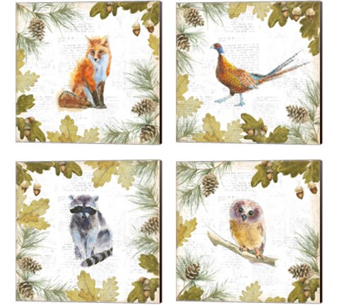 Into the Woods 4 Piece Canvas Print Set by Emily Adams