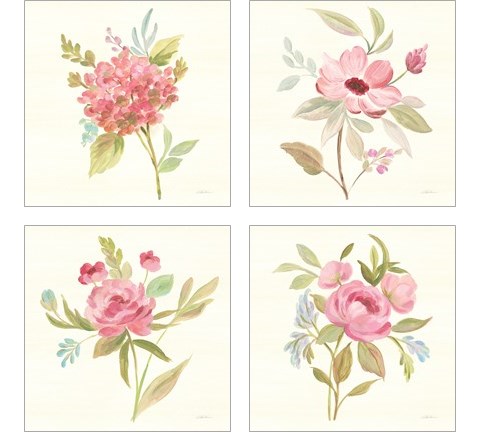 Petals and Blossoms 4 Piece Art Print Set by Silvia Vassileva
