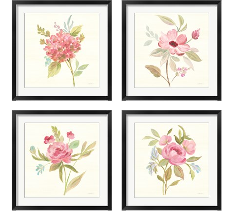 Petals and Blossoms 4 Piece Framed Art Print Set by Silvia Vassileva